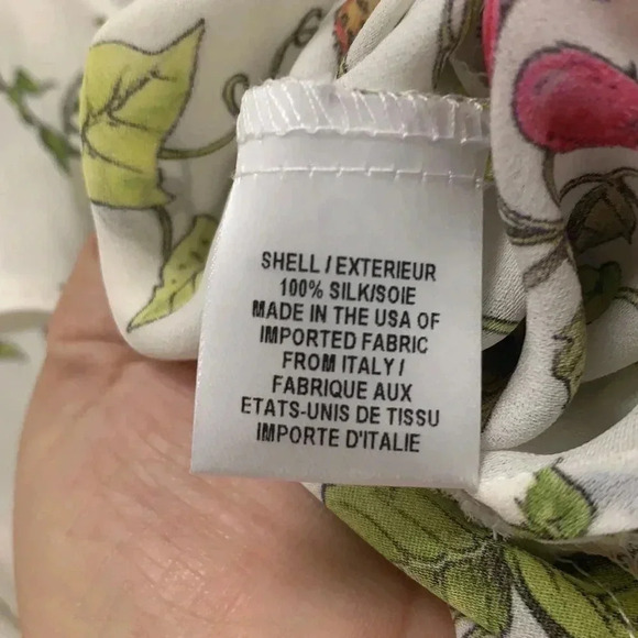 MILLY Women's White Floral Ruffle Wrap Blouse Size 2 - Picture 7 of 8